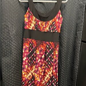 Tiana B. Black and Multicolor Midi Dress